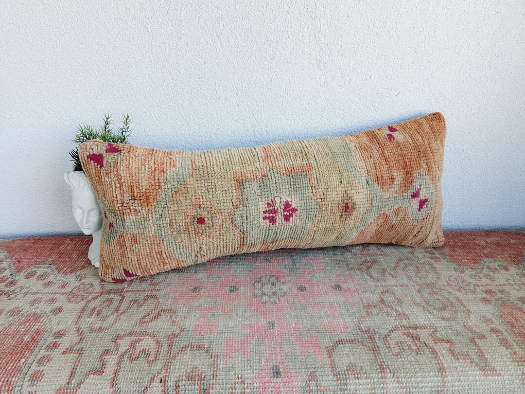12x36 Long Lumbar Rug Pillow, Carpet Lumbar Pillow, Turkish Pillow, Rug Pillow, Cushion Cover Rug... | Etsy (US)