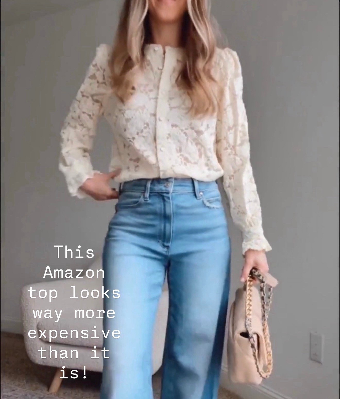 This Amazon lace top instantly elevates denim and feels like something you’d spot in a boutique. The texture and fit make it an easy choice for spring plans that call for a little polish.

spring lace top, amazon fashion find, elevated casual outfit, light wash jeans outfit, neutral handbag outfit, spring outfit ideas women

#LTKOver40 #LTKSeasonal #LTKValentine