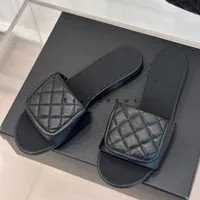 Sheep Leather Slippers Designer Sandals Women's Fashion Luxury Slide Plaid Buckle Slide Rubber Le... | DHGate