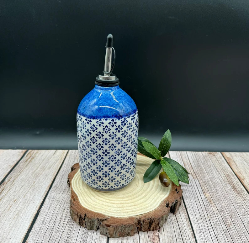 Handmade Ceramic Olive Oil Dispenser, Olive Oil Bottle, Vinegar Bottle, Oil Cruet | Etsy (US)