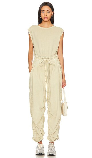 Free People Mixed Media One Piece in Beige. - size L (also in S) | Revolve Clothing (Global)