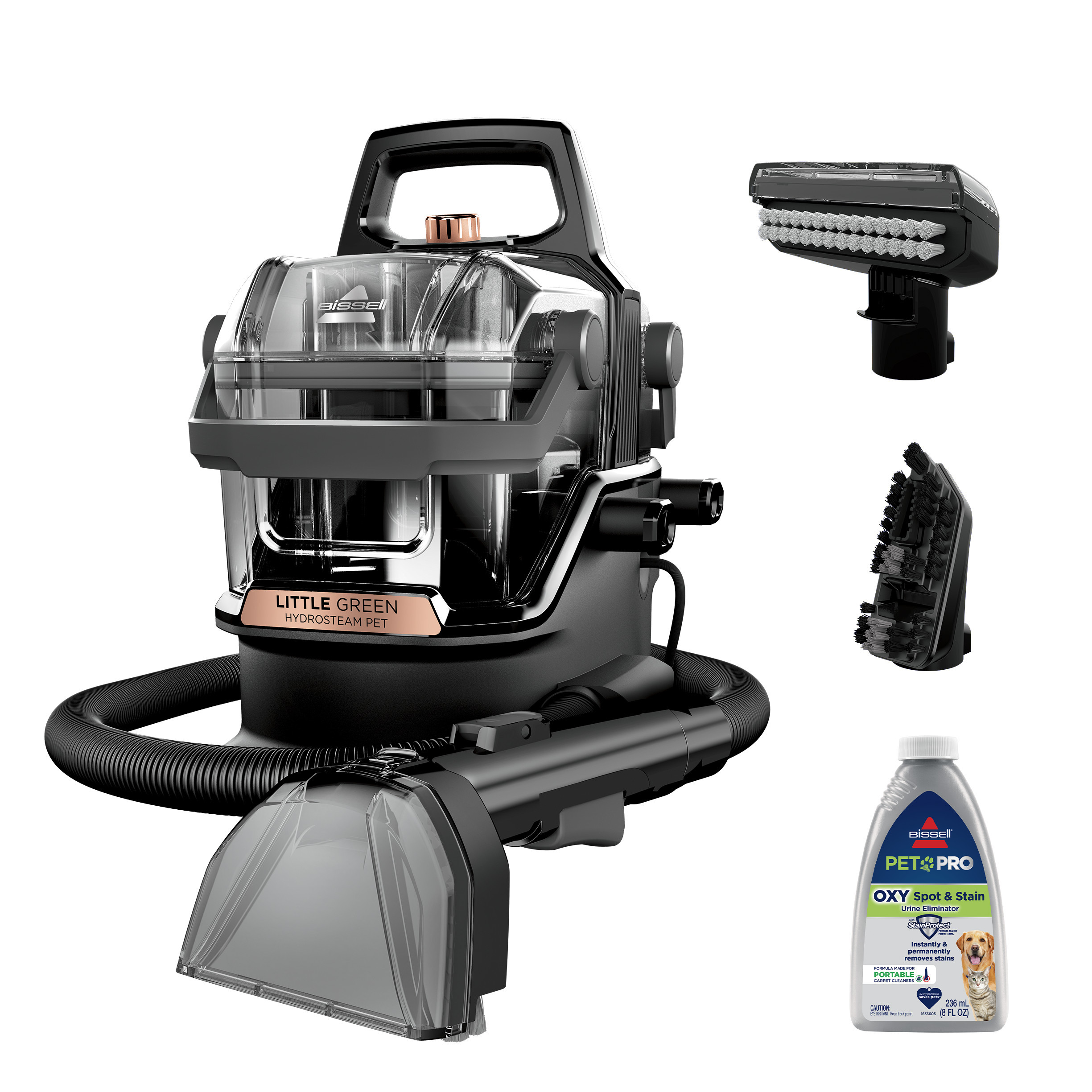 BISSELL Little Green HydroSteam Made for Pet Hair Carpet Cleaner Polyester one_size in Black | 36052 | Lowe's