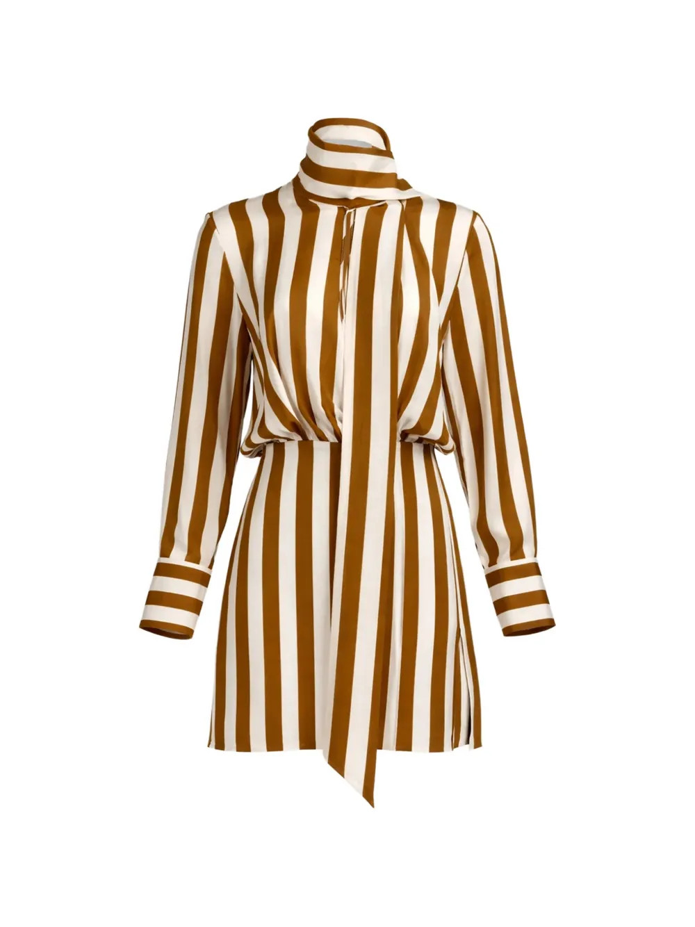 Silvia Tcherassi Imelda Striped Mini Dress | Brown | FARFETCH | Farfetch Global
