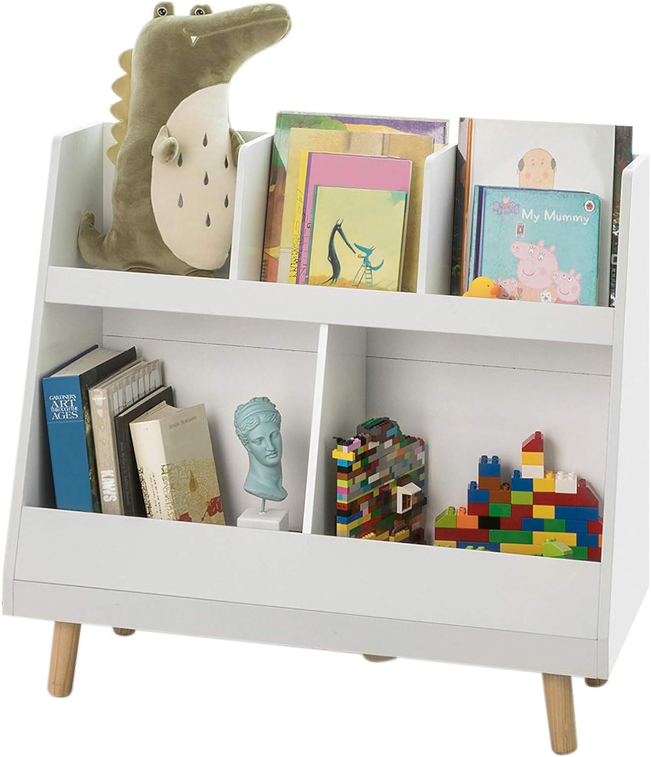 Haotian KMB19-W, Children Kids Bookcase with 5 Compartments, Storage Book Shelf, Storage Display,... | Amazon (US)