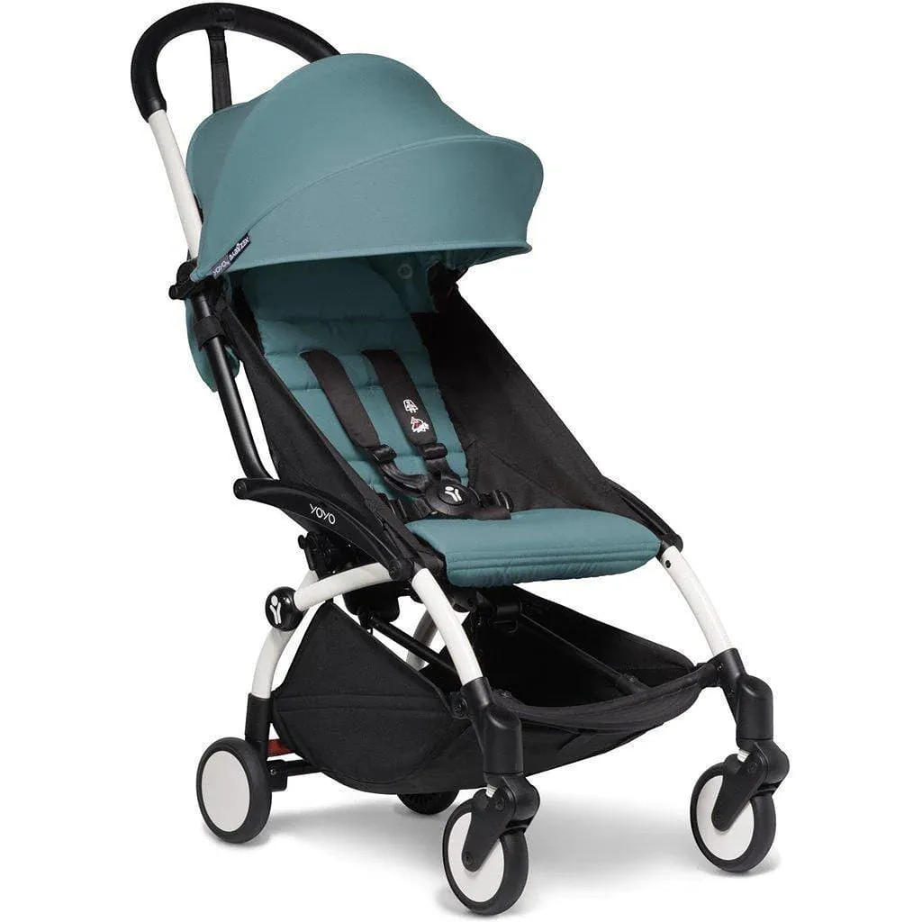YOYO2 Complete Stroller - White Frame - Aqua Seat (Open Box/Unused) | REBEL (formerly Rebelstork)