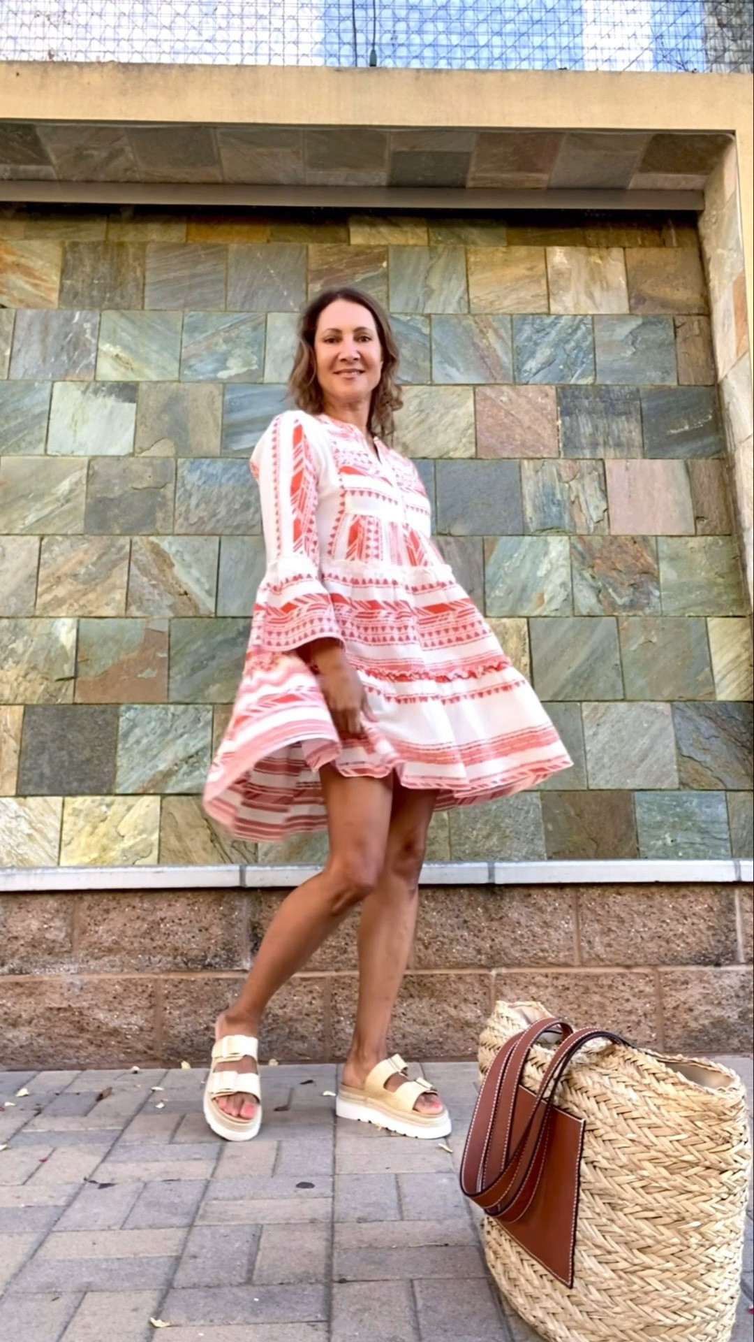 The summer outfit you’ll have on repeat! ☀️❣️
I have this embroidered boho cotton swing dress & cover up in an orange, and when I heard they were bringing it back in classic black-and-white I had to celebrate.. It’s an easy throw and go outfit for sight seeing or running summer errands.  I love that it doubles as the perfect poolside coverup.