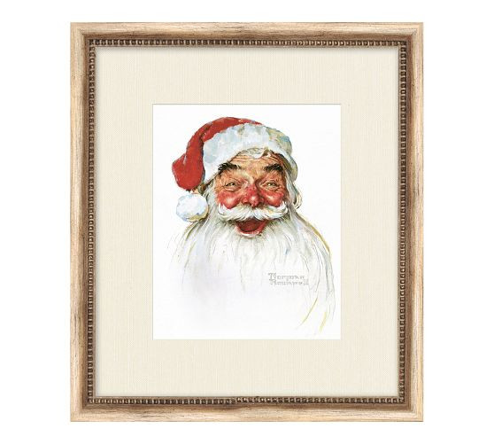 Santa's Joy Framed Print by Norman Rockwell | Pottery Barn (US)