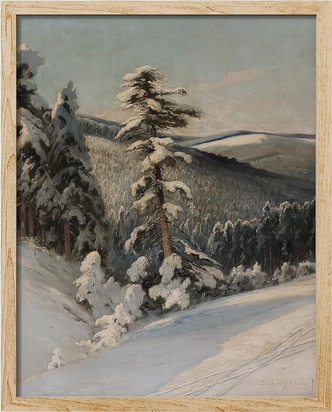 SIGNWIN Framed Pine Covered with Snow Wall Art, Nature Wilderness Illustrations Wall Decor Prints... | Amazon (US)