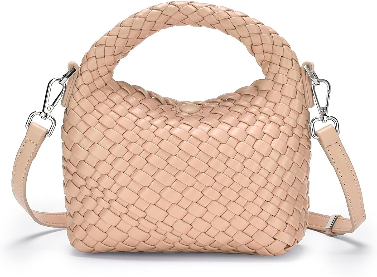 Vegan Leather Woven Crossbody Bag,Mini Hobo Handbags,Crossbody purse for Women, Small woven tote ... | Amazon (US)
