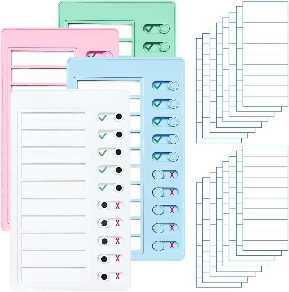 4 pcs Chore Chart for Kids Multiple Kids,Removable to Do List Plastic Chore Board with Replacemen... | Amazon (US)