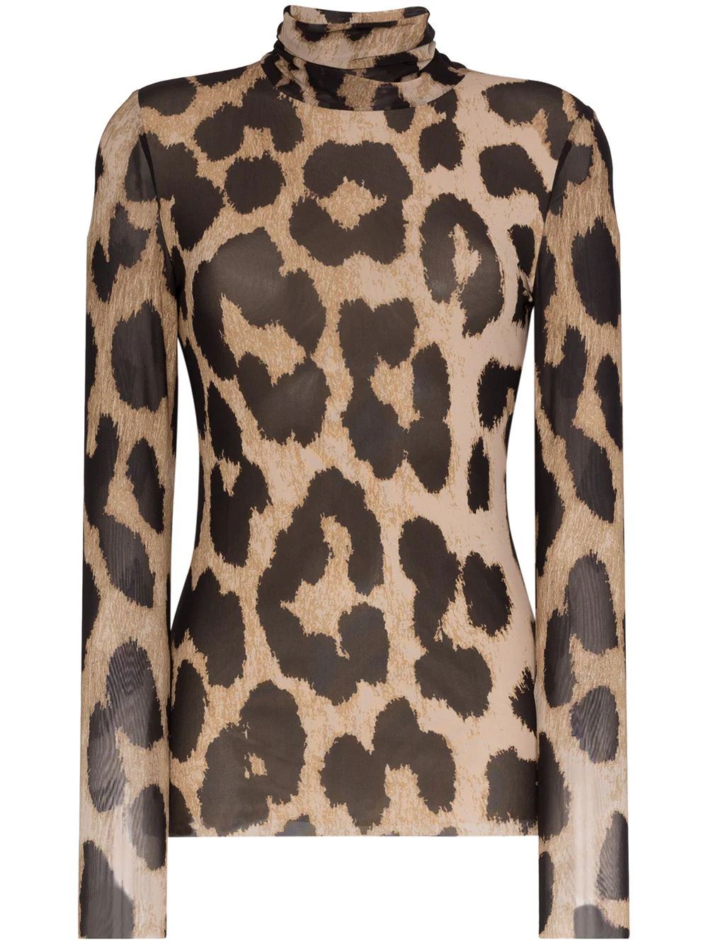 leopard print sheer top | Farfetch (US)