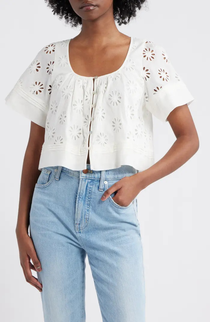 Rails Bambina Cotton Eyelet Trapeze Top | Nordstrom | Nordstrom