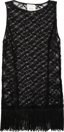 Gabrielle Fringe Hem Open Knit Top | Nordstrom