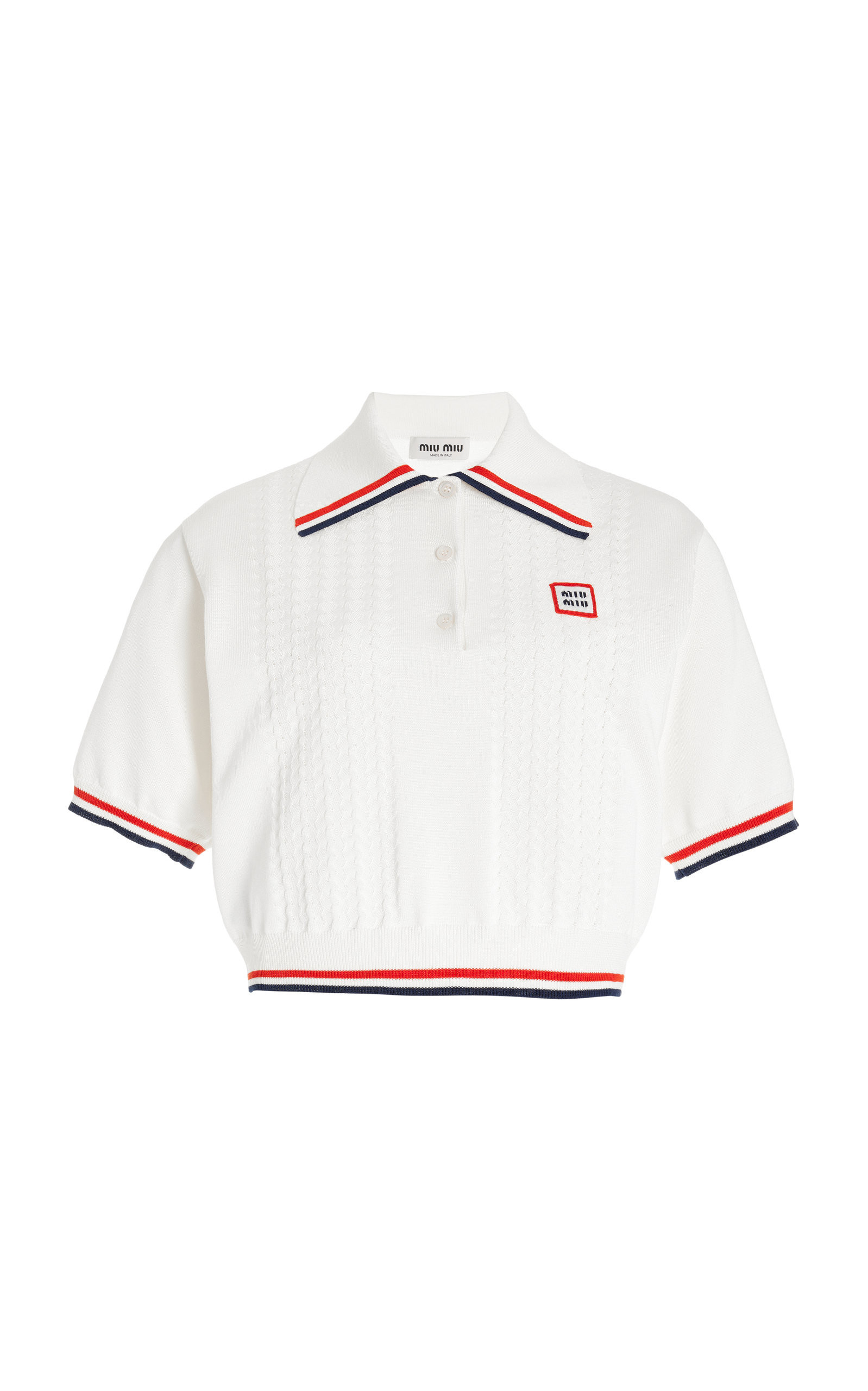 Miu Miu Silk-Cotton Polo Sweater - Moda Operandi | Moda Operandi (Global)