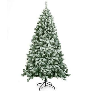 6 ft. Unlit PVC Hinged Snow Flocked Artificial Christmas Tree | The Home Depot
