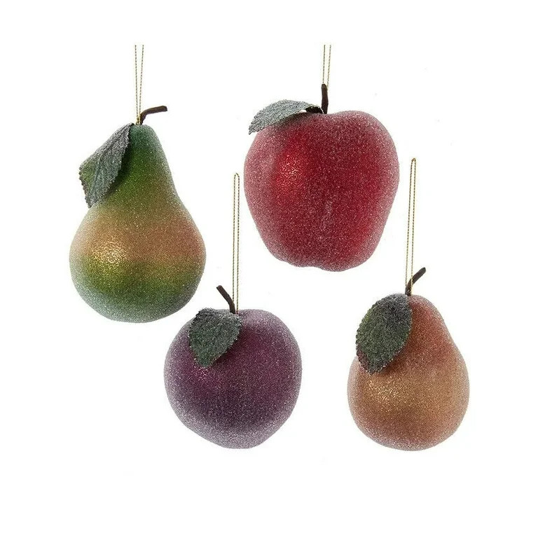Set of 4 SUGAR FROST FRUIT Christmas Ornaments, by Kurt Adler | Walmart (US)