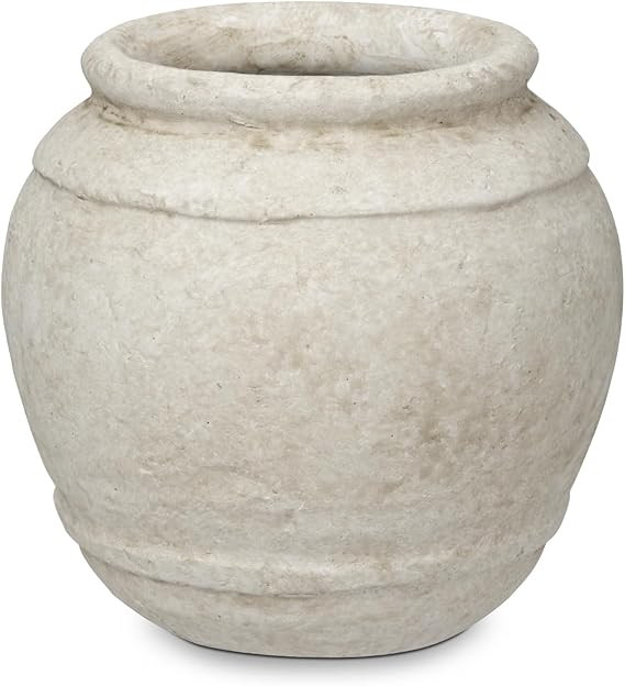 Briful 5.91'' Large Ceramic Rustic Vase Shabby Vintage Textured Vase, 4.72'' Wide Mouth Pampas Ja... | Amazon (US)