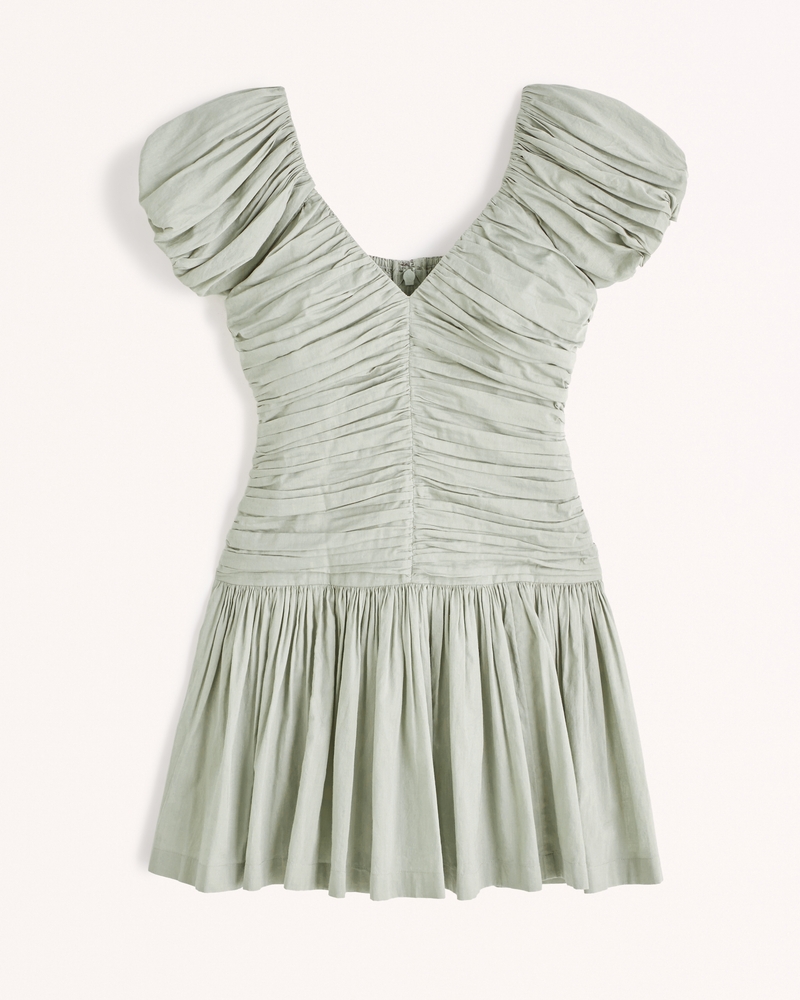 Drama Puff Sleeve Ruched Mini Dress | Abercrombie & Fitch (US)