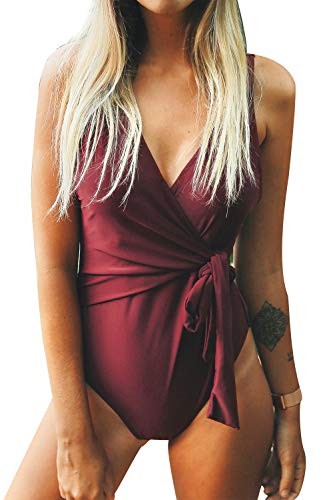 CUPSHE Women's Elegant Dance Solid One-Piece Swimsuit Beach Swimwear Bathing Suit | Amazon (US)
