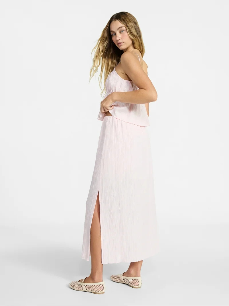 No Boundaries Babydoll Cami and Maxi Skirt, 2-Piece Set, Women's | Walmart (US)