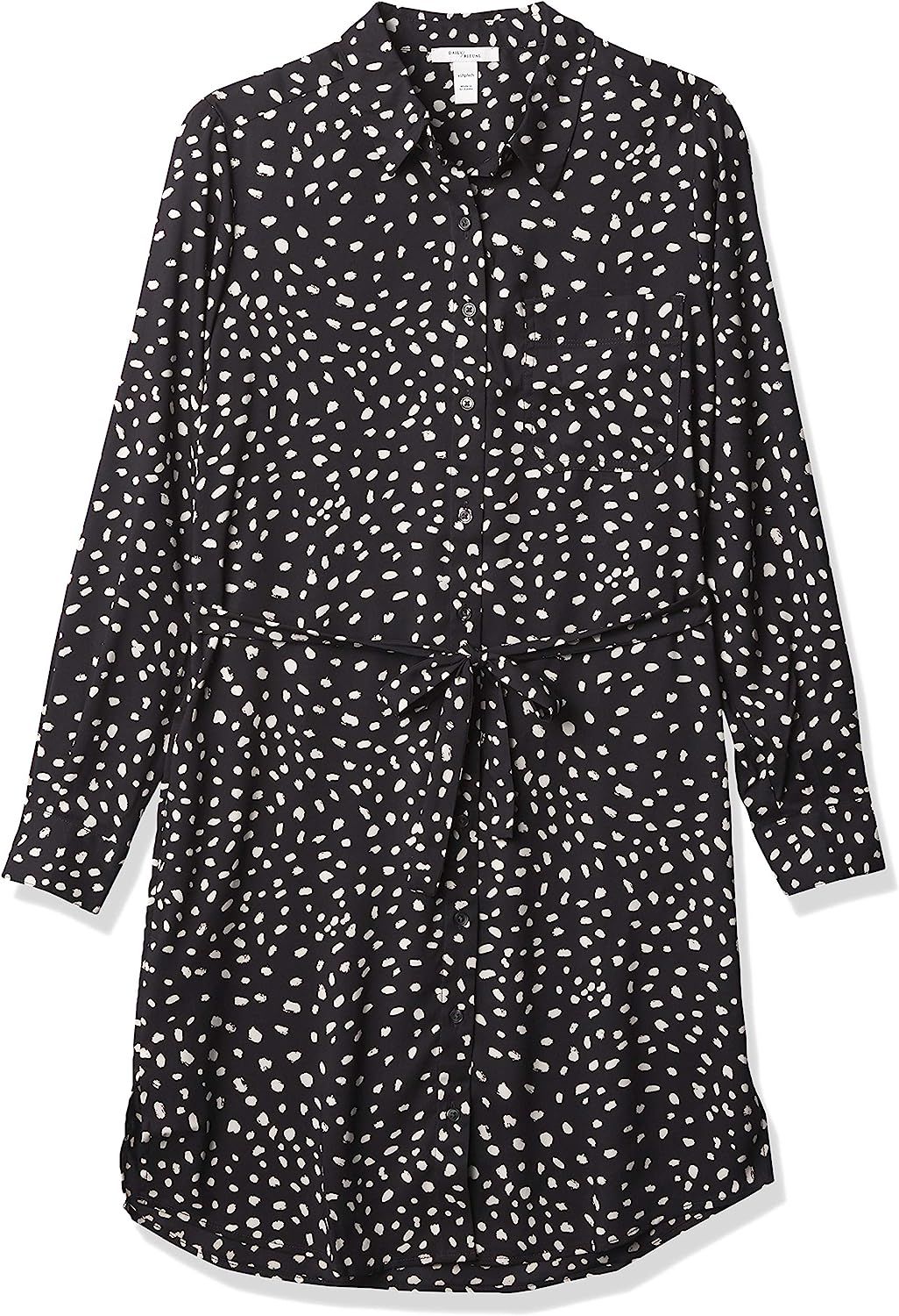 Amazon Brand - Daily Ritual Women's Georgette Long-Sleeve Button Down Shirt Dress | Amazon (US)
