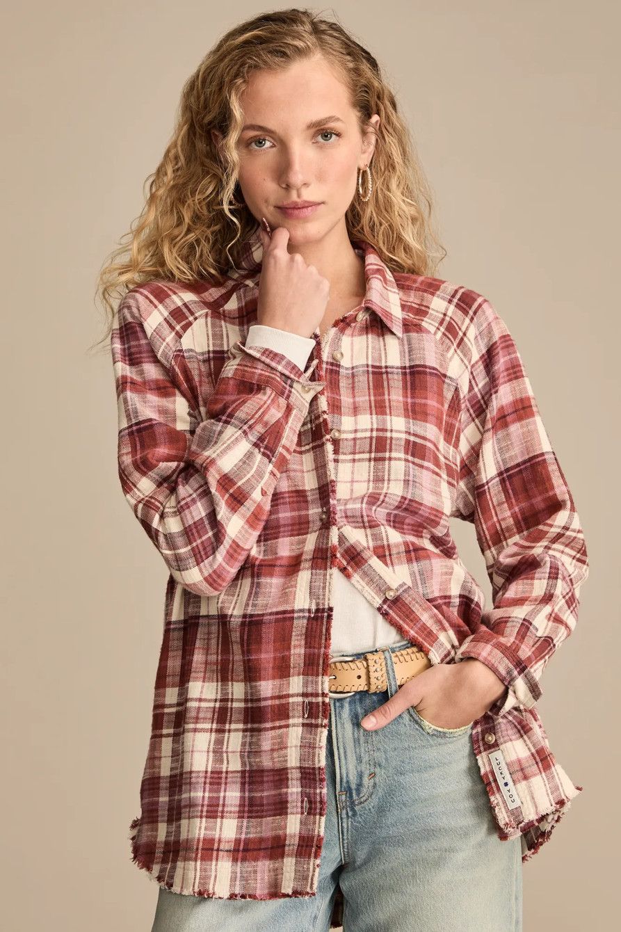 TUNIC PLAID BUTTON DOWN SHIRT | Lucky Brand