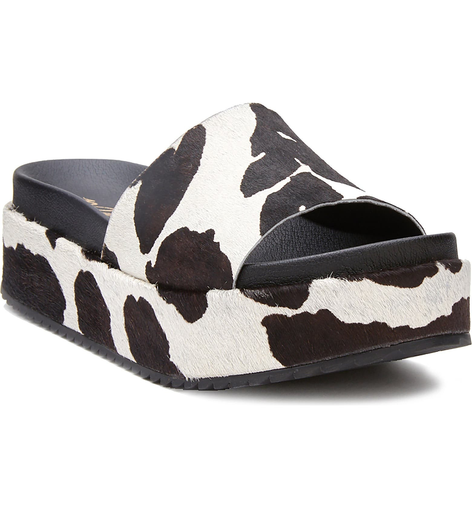 Hideaway Genuine Calf Hair Platform Slide Sandal | Nordstrom