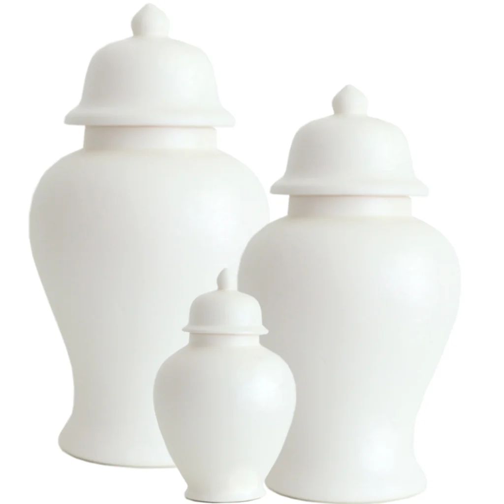 Matte Ivory Ginger Jars | Lo Home by Lauren Haskell Designs