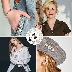 145 Pcs Brooch Pins, Sweater Shawl Hat Clip Neckline Pins Double Faux Pearl Brooches for Women Fa... | Amazon (US)