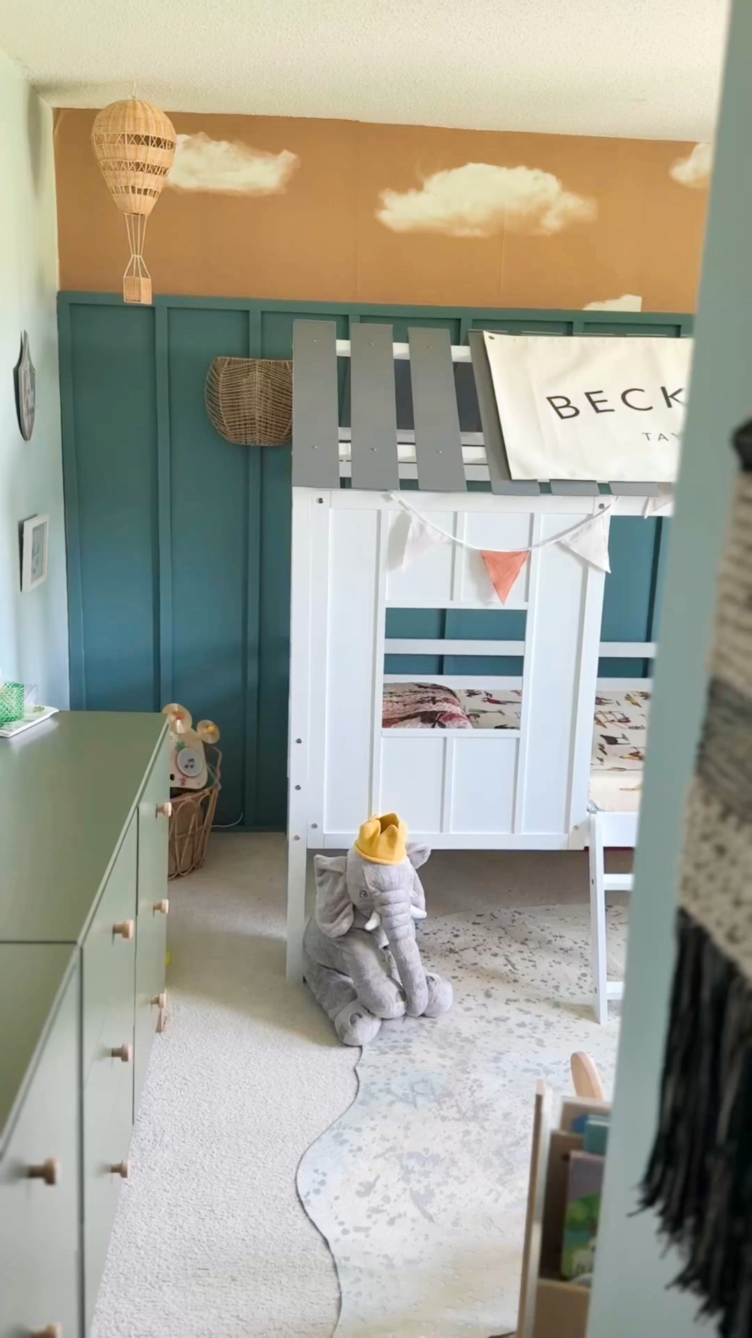 🏠✨ Beckett’s big boy room is officially complete, and he’s all moved into his dreamy little house bed! From the soft clouds to the crown wearing elephant and his sloth buddy on standby, this space is full of imagination and personality,  just like him 🫶🏼

#LTKFamily #LTKKids #LTKHome