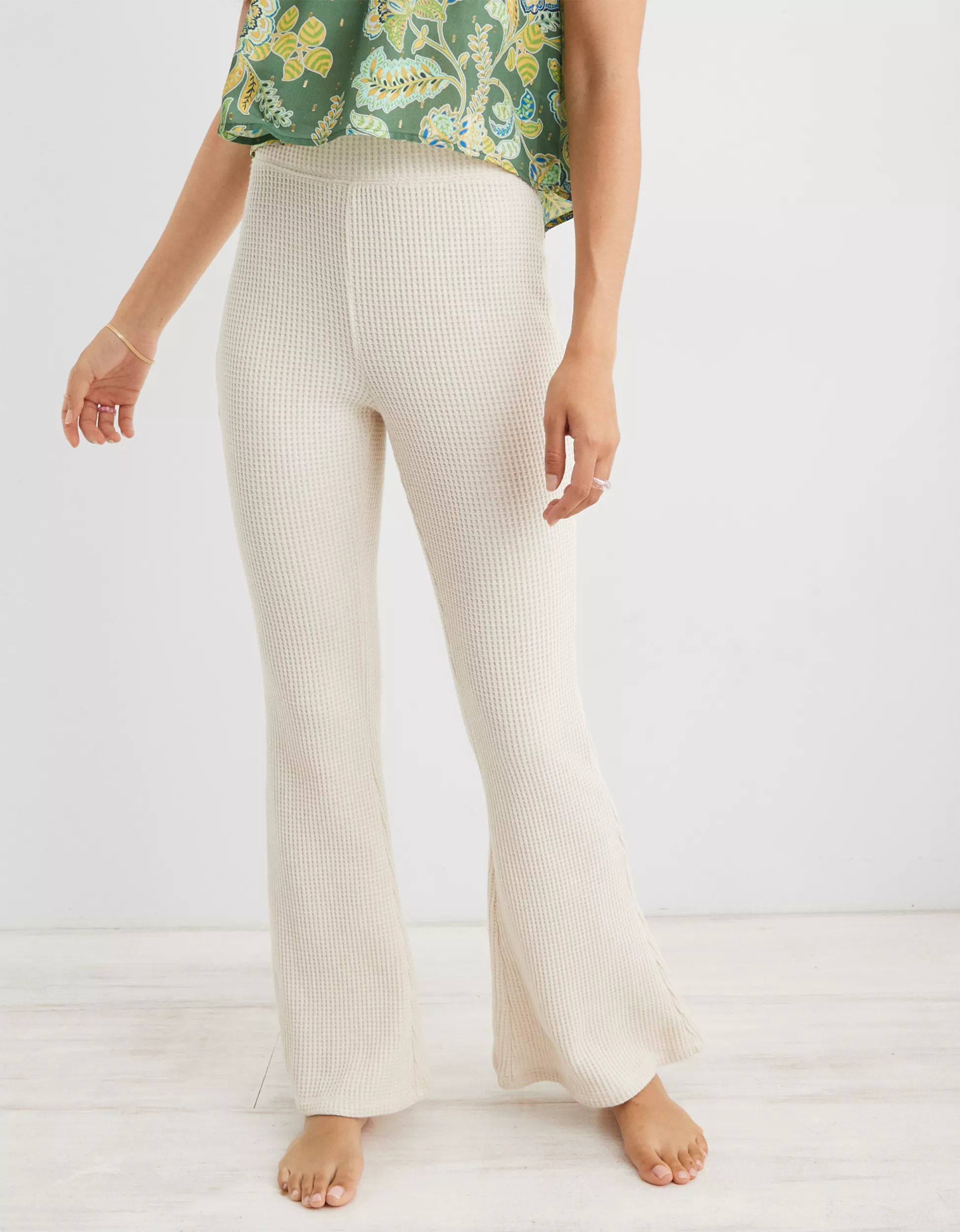 Aerie Waffle High Waisted Flare Pant | Aerie