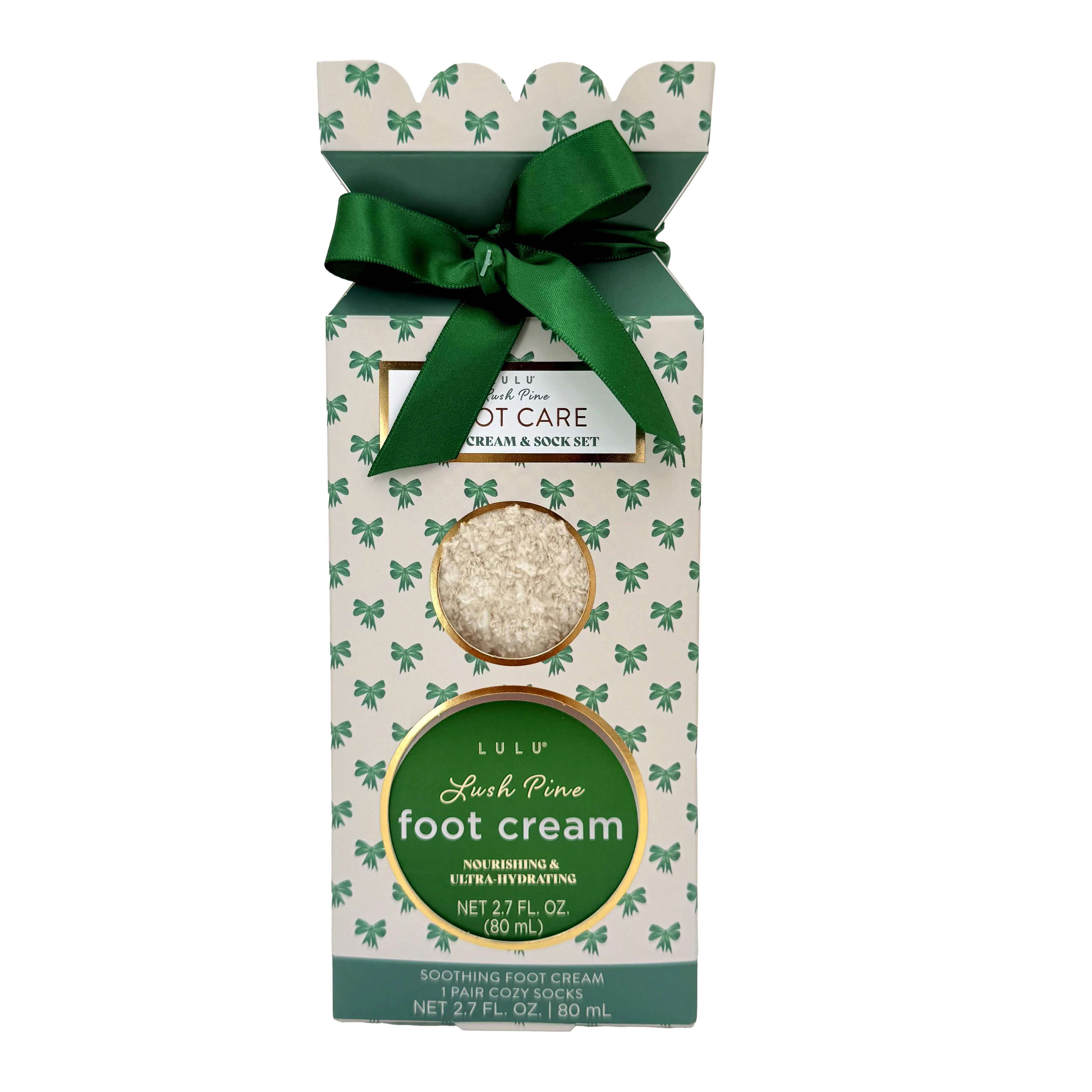 Lulu Foot Care Foot Cream and Sock Gift Set, Lush Pine, 2 Pieces | Walmart (US)