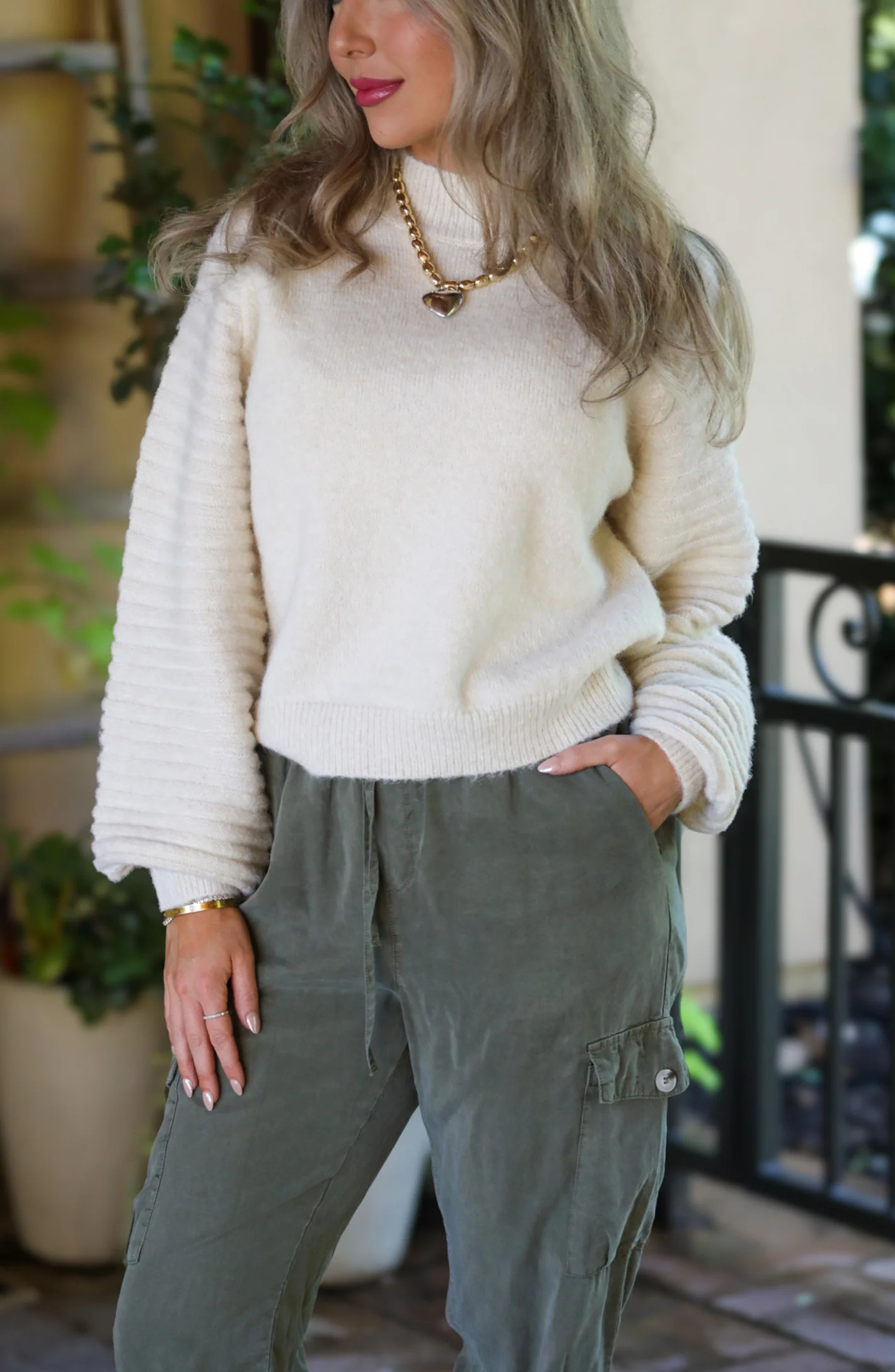 All In All Cream Puff Sleeve Sweater | Apricot Lane Boutique