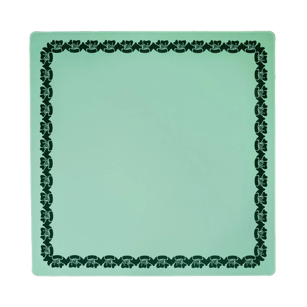 Green Mahjong Mat | Elegant Floral Border | The Mahjong House