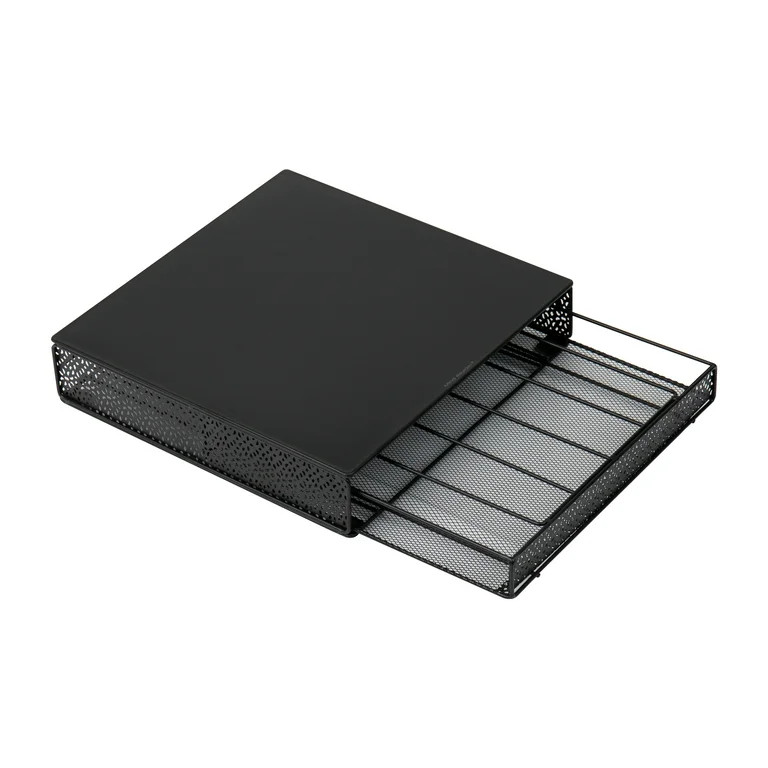 Mind Reader Single Serve Coffee Pod Drawer, 36 Pod Capacity, Metal, 12.75"L x 13"W x 3"H, Black | Walmart (US)