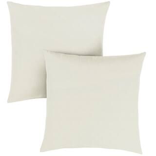Sorra Home Sunbrella Canvas Natural Outdoor Knife Edge Throw Pillows (2-Pack) HD247501SP - The Ho... | The Home Depot
