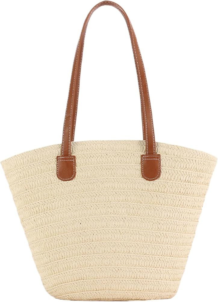 Straw Beach Handbag Super-Large Joker Shoulder Bag, Suitable for Travel, Beach Dinners and Gifts ... | Amazon (US)