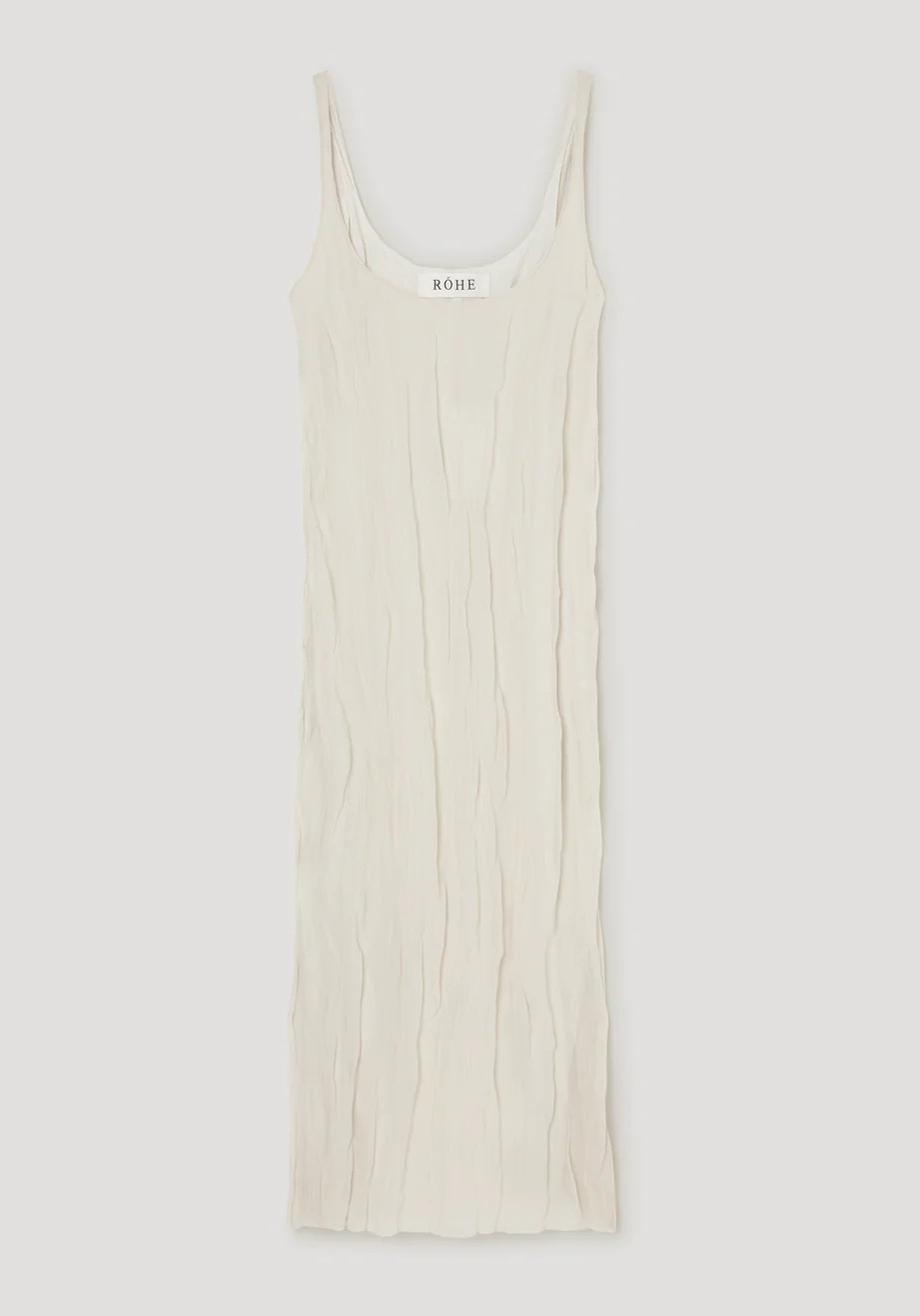 textured square neck dress | cream | Rohe
