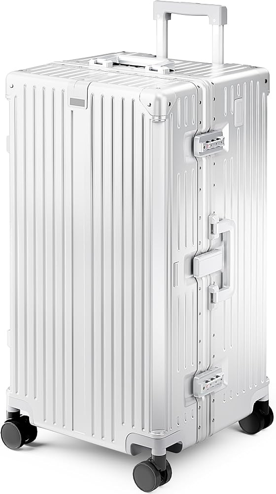 ALPHA CAMP Trunk Luggage 28 Inch with Aluminum Frame Zipperless Suitcase | Amazon (US)