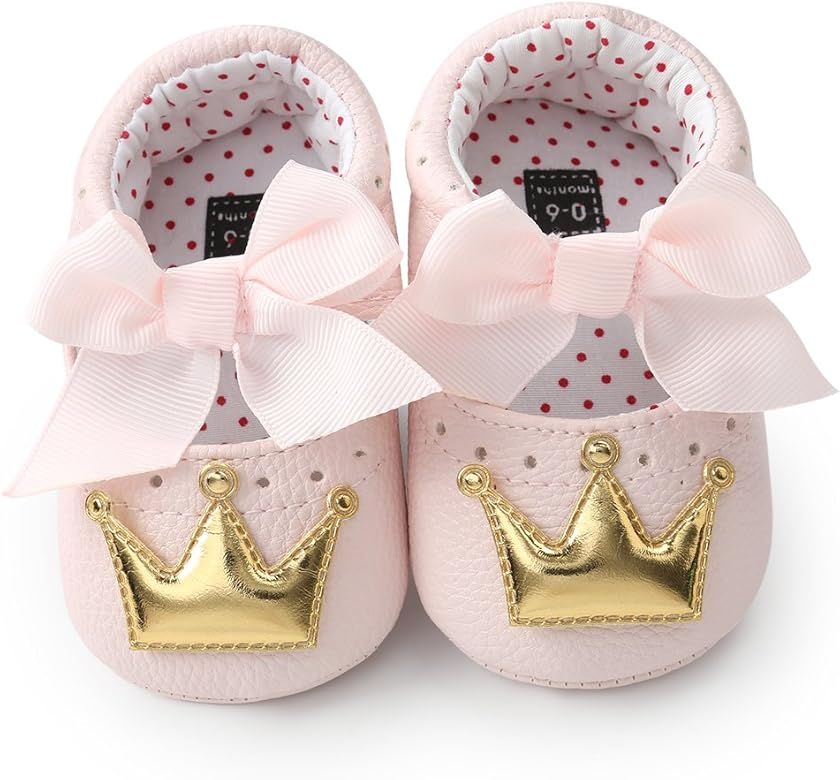 Meckior Infant Baby Girls Boys Handmade Princess Flats Toddler First Walkers Soft PU Leather Non-... | Amazon (US)