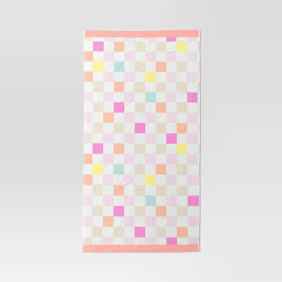 Checkered Beach Towel Pink - Sun Squad™ | Target