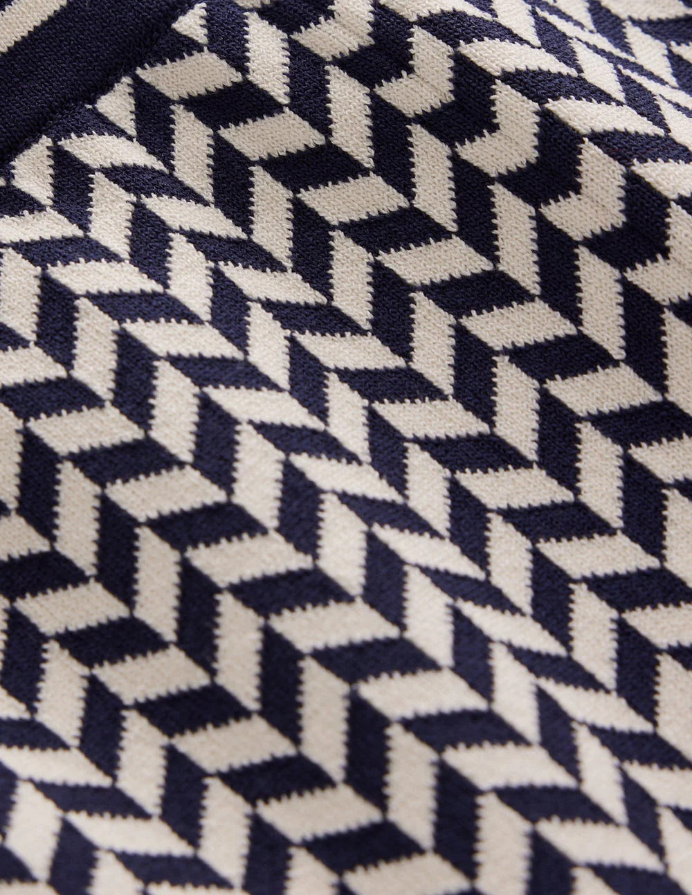 Jacquard Knitted Trousers-Geo Navy and Ivory Jacquard | Boden (US)