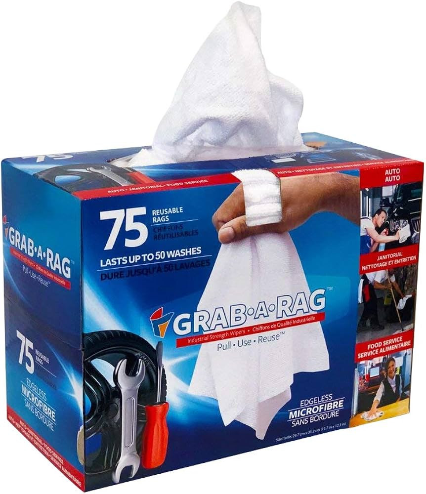 Amazon.com: Grab•a•Rag Microfiber Cleaning Cloth, Soft Highly Absorbent Lint-Free Streak-Free... | Amazon (US)