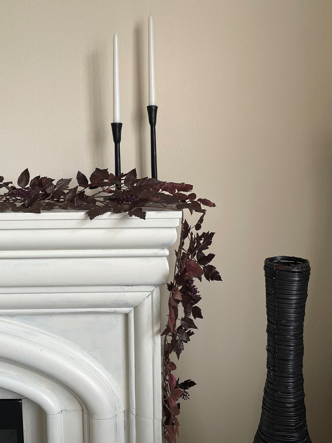 Seeded Artificial Plum Purple Cimicifuga Ramosa Racemosa Hillside Black Beauty Leaf Garland in 2 ... | Etsy (US)