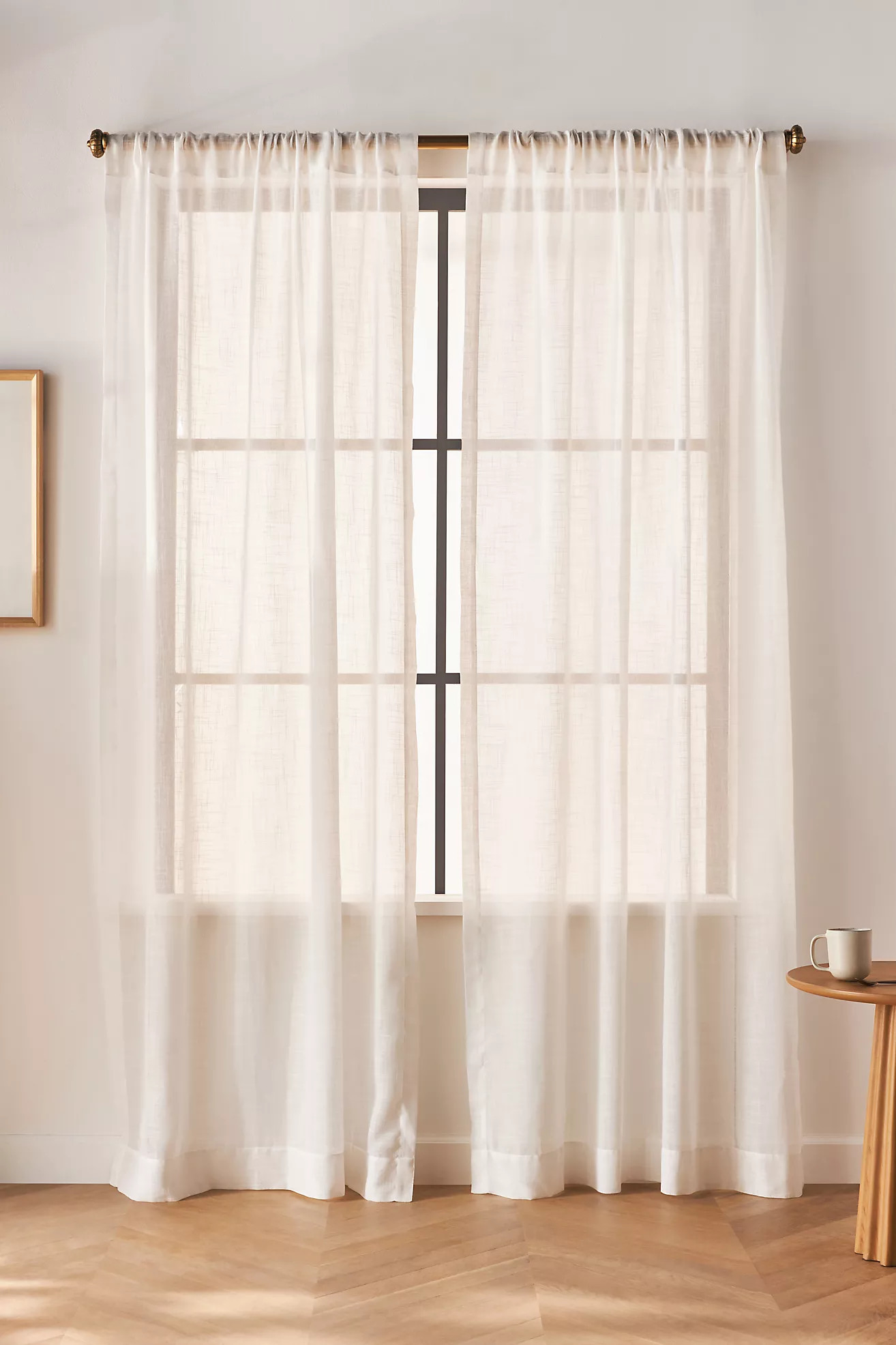 Lena Sheer Woven Curtain | Anthropologie (US)