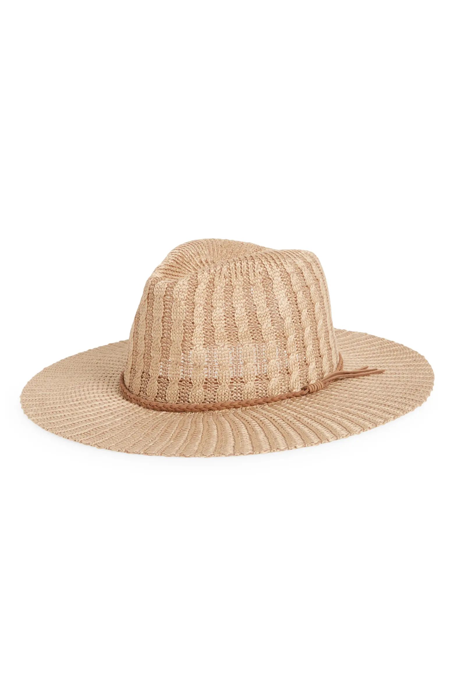 Packable Cable Weave Straw Panama Hat | Nordstrom