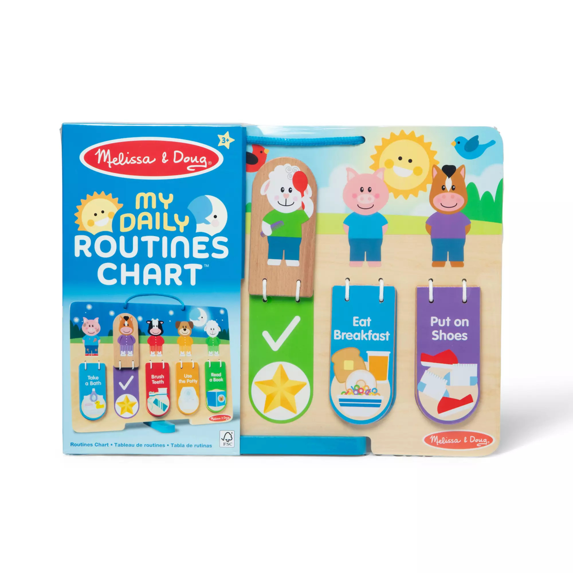 Melissa & Doug My Daily Day and Night Wooden Routines Chart Learning Toy | Kohl's