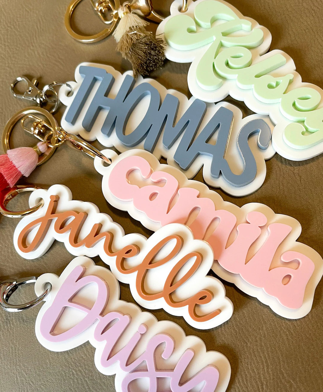 Backpack Name Tag Acrylic Keychain Retro Name Keychain Personalized Acrylic Name Tag Diaper Bag T... | Etsy (US)