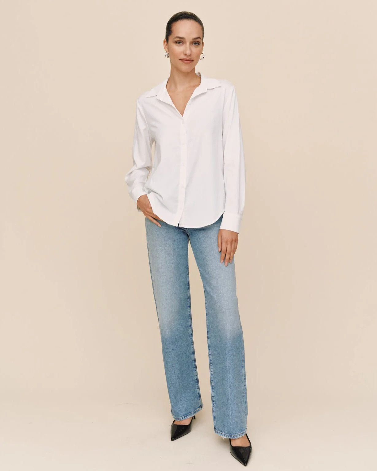 Long Sleeve Clean Shirt - White | Bella Dahl