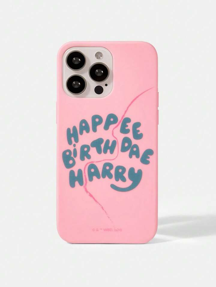 HARRY POTTER X SHEIN Letter Printed Pink Phone Case | SHEIN